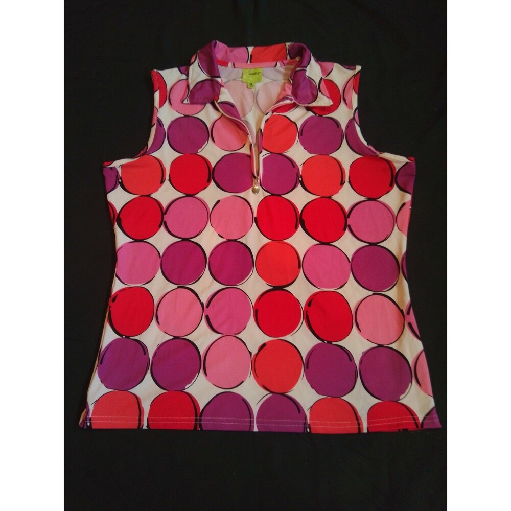 Emerald 78 Woman's Sleeveless Quarter Zip Shirt Size XL